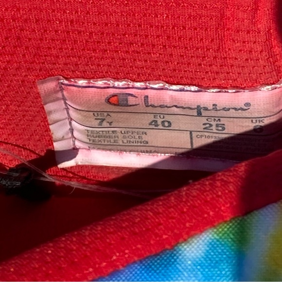 Champion Tie Dye Rainbow Hoodie Slippers Size 7Y - Picture 8 of 17